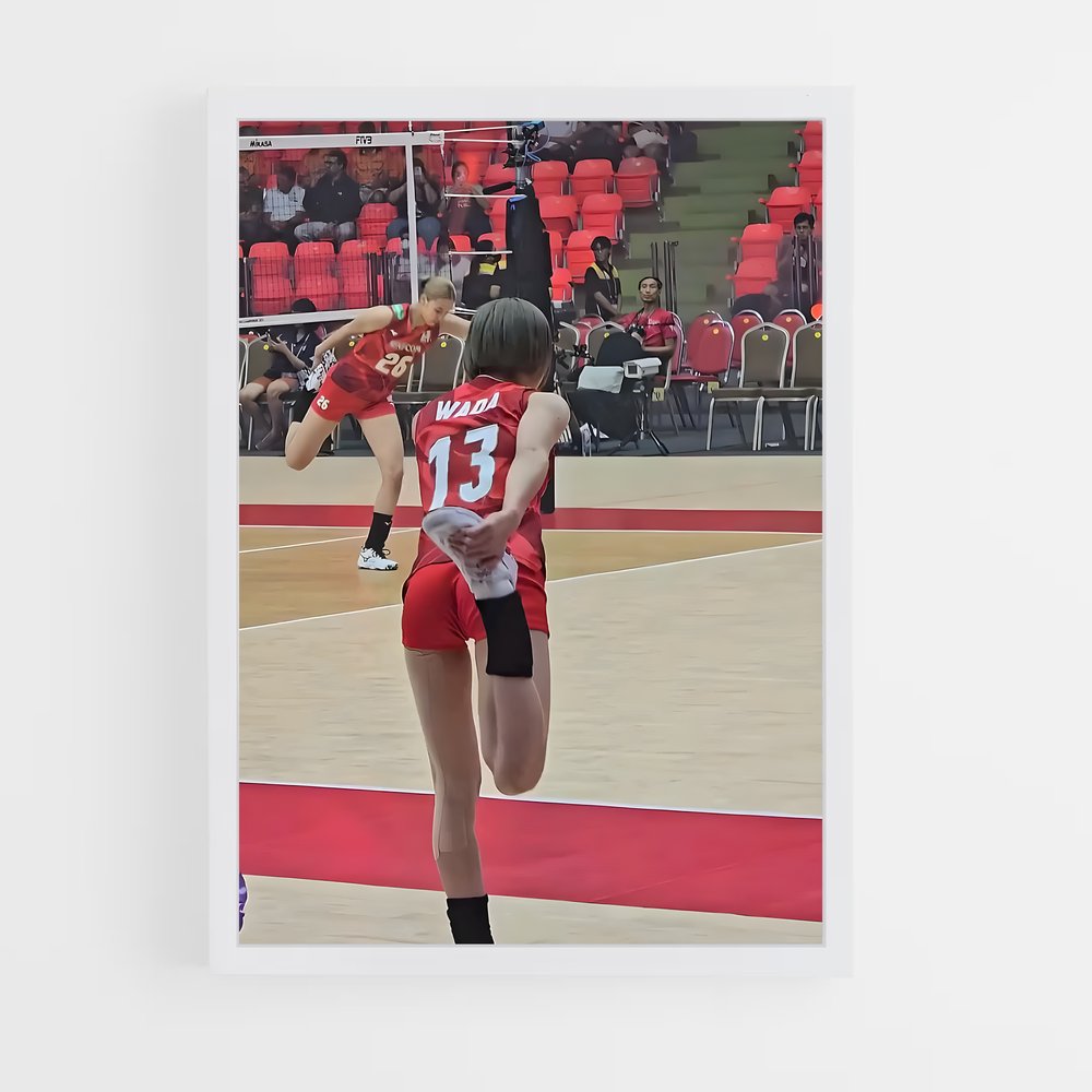 Poster Pouvoir Rouge – affiche Volleyball (vue 3)